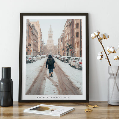 Affiche - Poster de l'église Saint-Michel à Lille - Photographie de Nablezon - Une idée cadeau de décoration à offrir à un proche. 